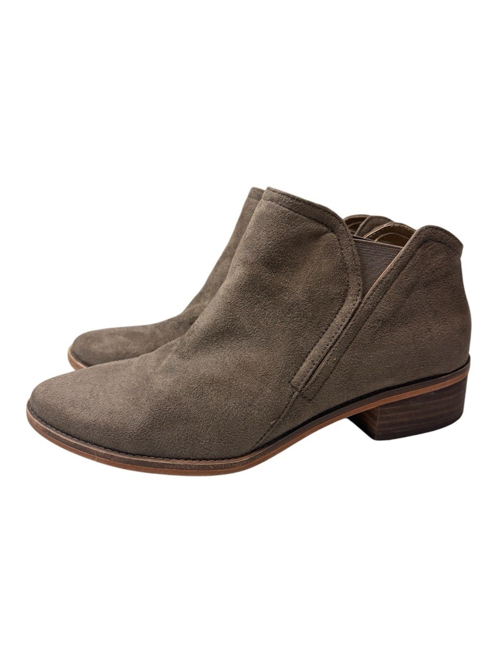 Steve Madden Faux Suede Low Heel Neutral Brown Ankle Boots, size 38